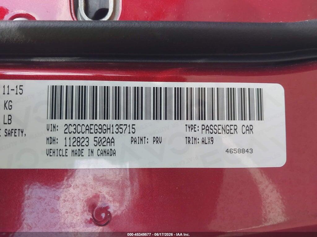 2C3CCAEG9GH135715 2016 CHRYSLER 300C photo no. 9