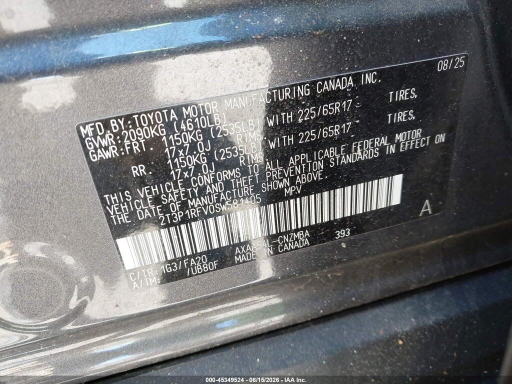 2T3P1RFV0SW581405 2025 TOYOTA RAV4 photo no. 9