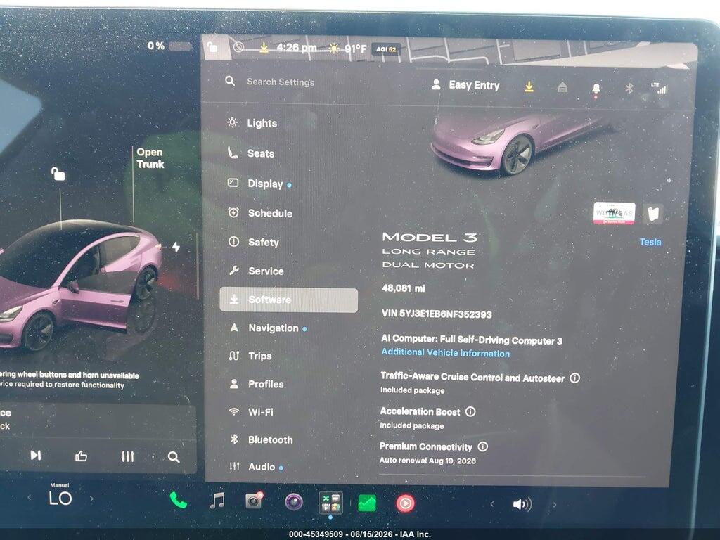 5YJ3E1EB6NF352393 2022 TESLA MODEL 3 photo no. 7
