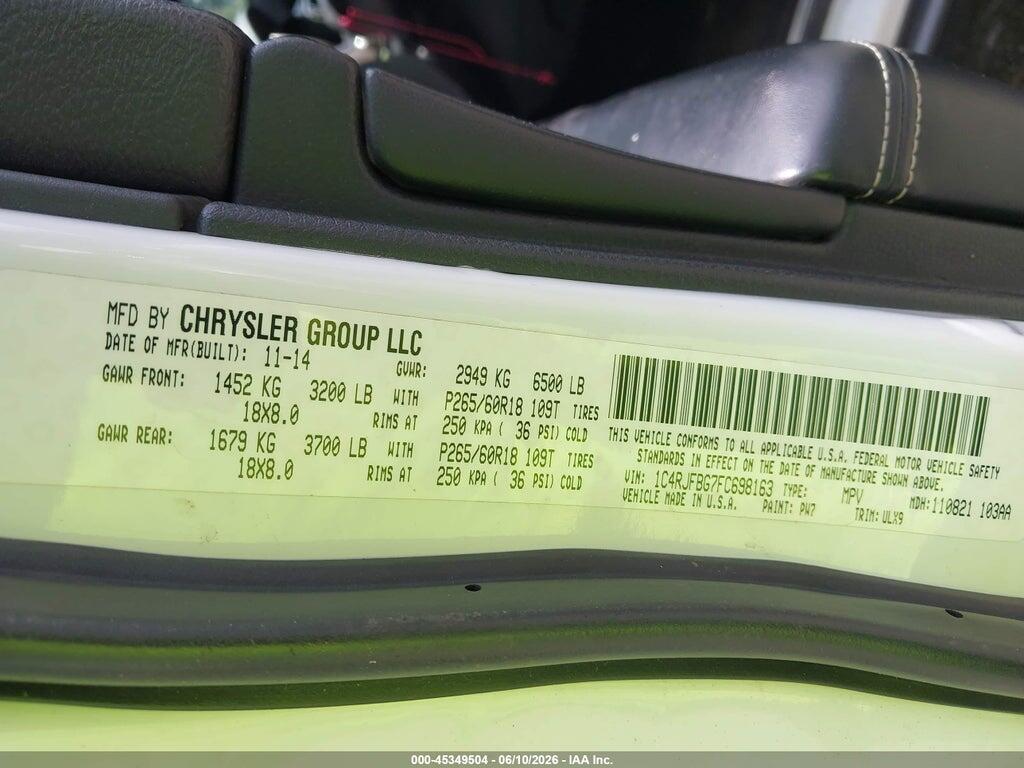 1C4RJFBG7FC698163 2015 JEEP GRAND CHEROKEE photo no. 9