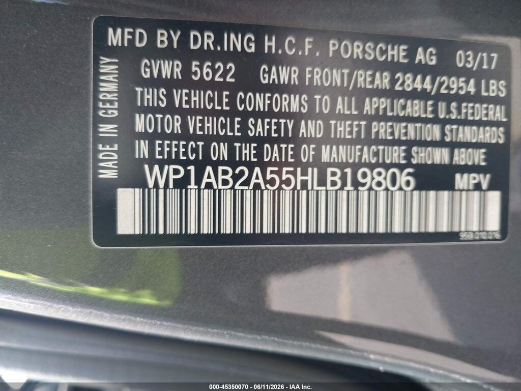 WP1AB2A55HLB19806 2017 PORSCHE MACAN photo no. 9