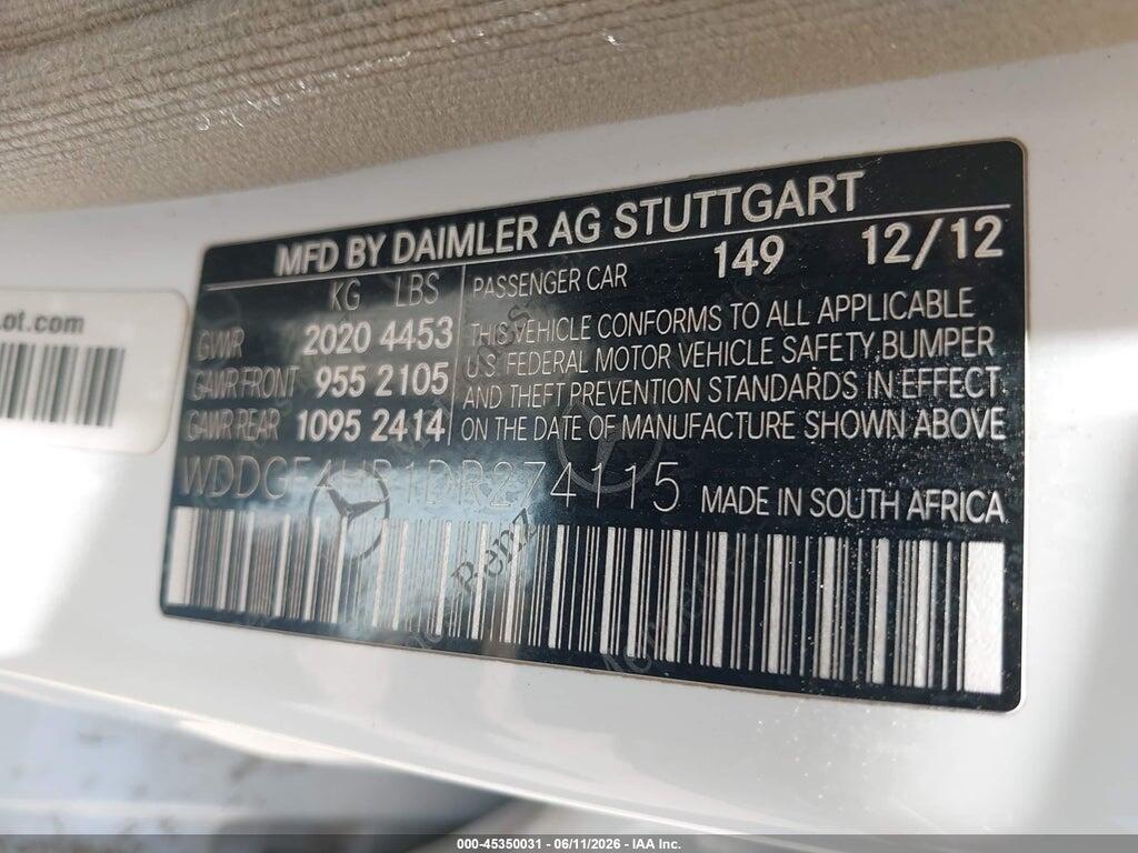 WDDGF4HB1DR274115 2013 MERCEDES-BENZ C 250 photo no. 9