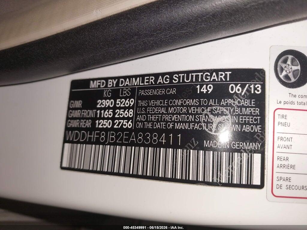 WDDHF8JB2EA838411 2014 MERCEDES-BENZ E 350 photo no. 9