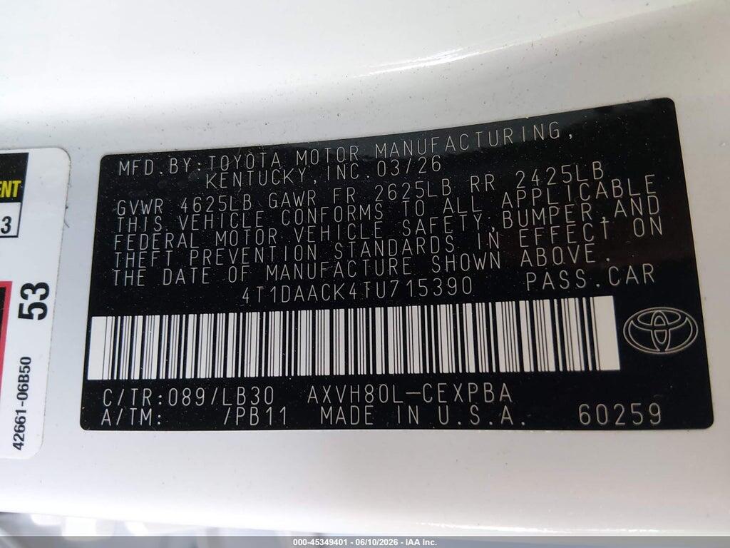 4T1DAACK4TU715390 2026 TOYOTA CAMRY photo no. 9