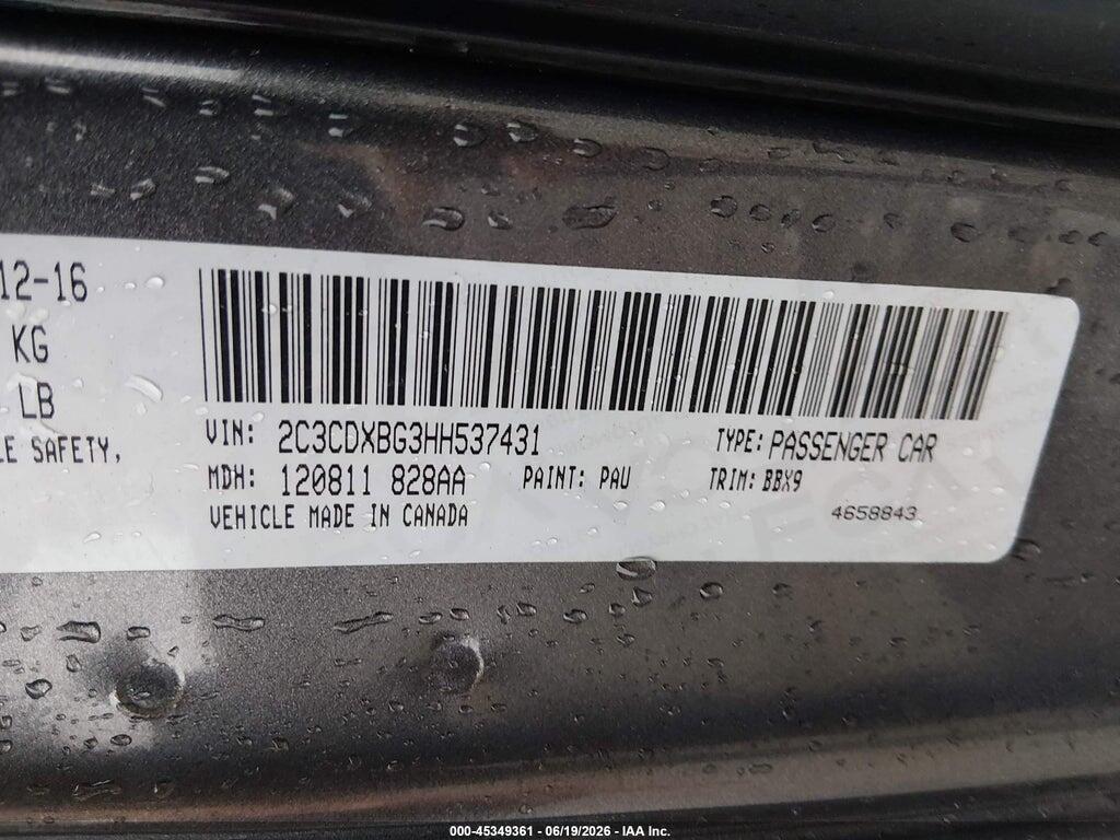 2C3CDXBG3HH537431 2017 DODGE CHARGER photo no. 9