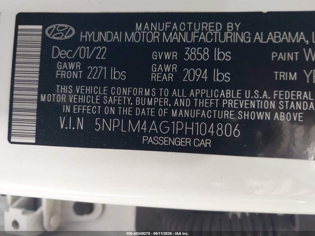 5NPLM4AG1PH104806 2023 HYUNDAI ELANTRA photo no. 9