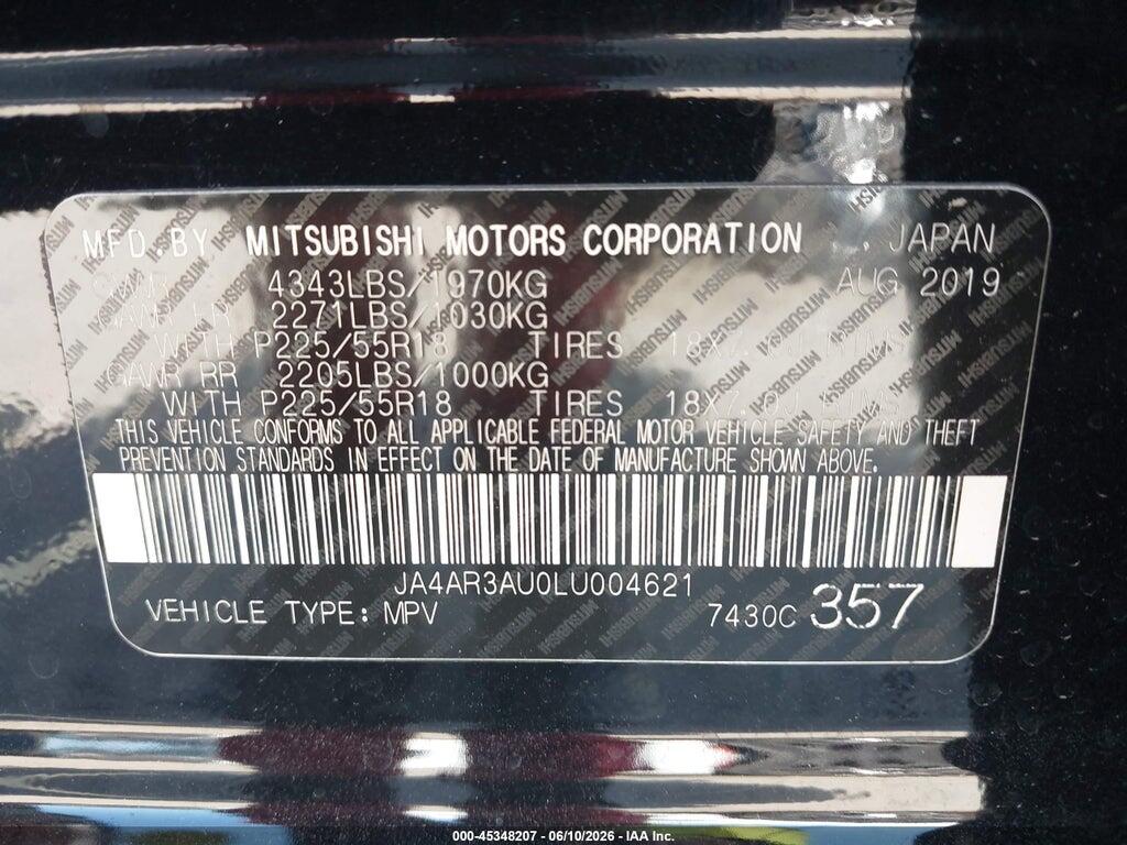 JA4AR3AU0LU004621 2020 MITSUBISHI OUTLANDER SPORT photo no. 8