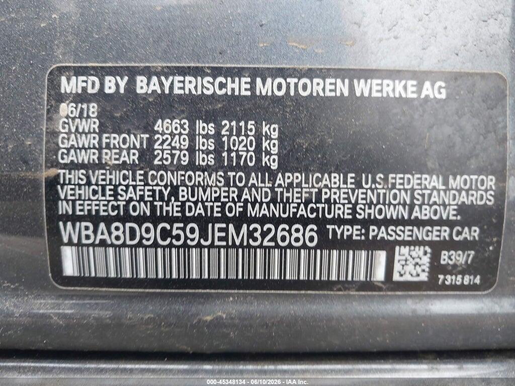 WBA8D9C59JEM32686 2018 BMW 330I photo no. 9