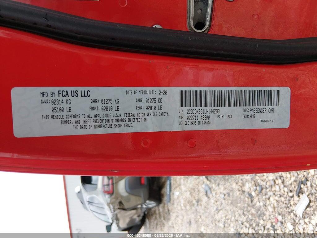 2C3CDXBG1LH144293 2020 DODGE CHARGER photo no. 9