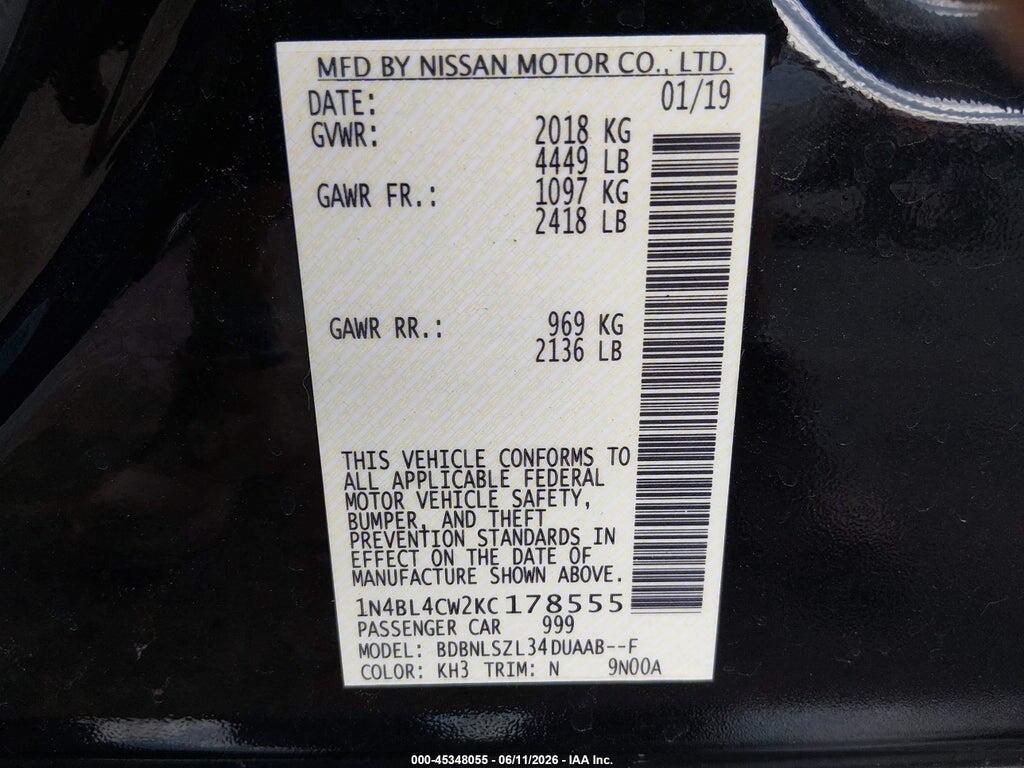 1N4BL4CW2KC178555 2019 NISSAN ALTIMA photo no. 9