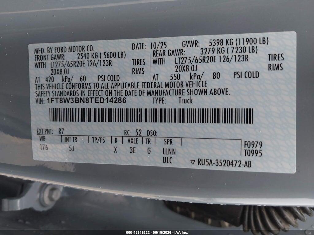 1FT8W3BN8TED14286 2026 FORD F-350 photo no. 8