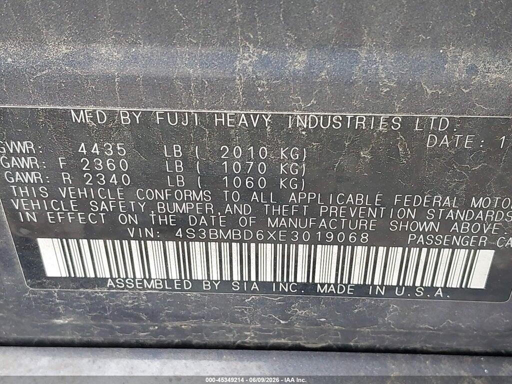 4S3BMBD6XE3019068 2014 SUBARU LEGACY photo no. 9