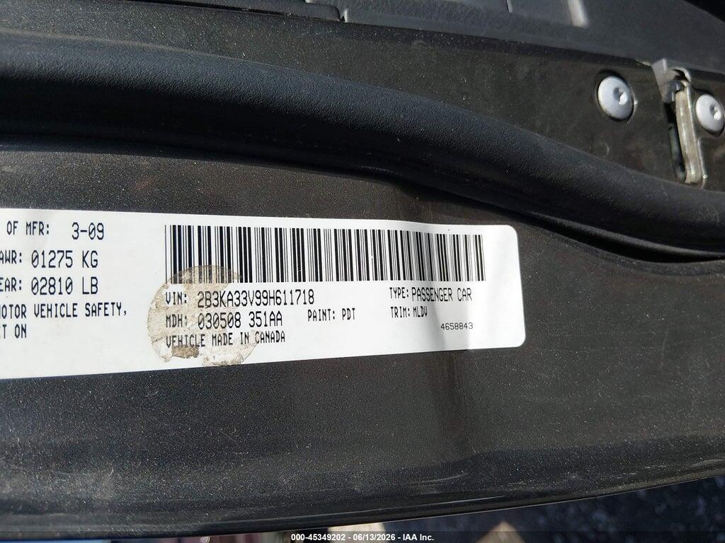 2B3KA33V99H611718 2009 DODGE CHARGER photo no. 9