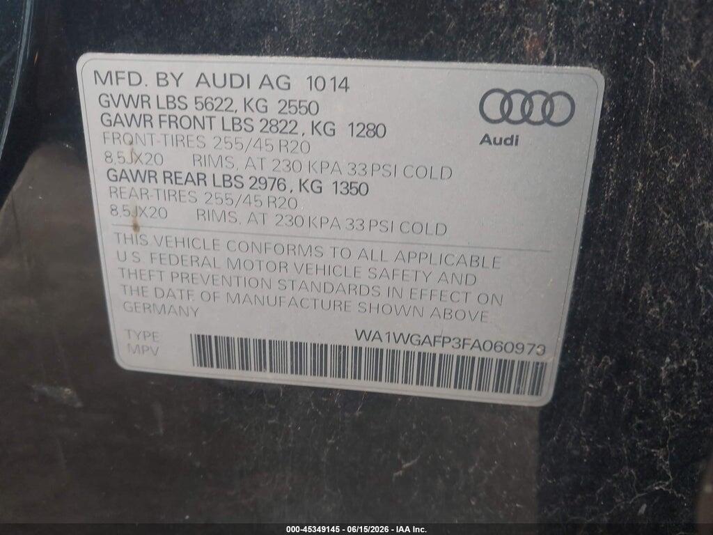 WA1WGAFP3FA060979 2015 AUDI Q5 photo no. 9