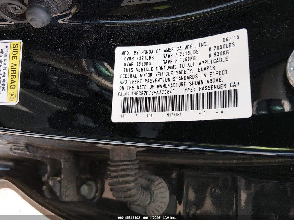 1HGCR2F72FA220845 2015 HONDA ACCORD photo no. 9