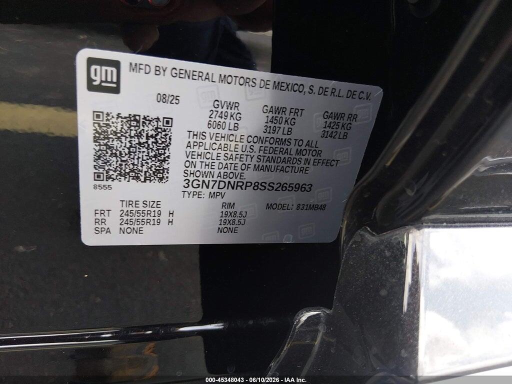 3GN7DNRP8SS265963 2025 CHEVROLET EQUINOX EV photo no. 9