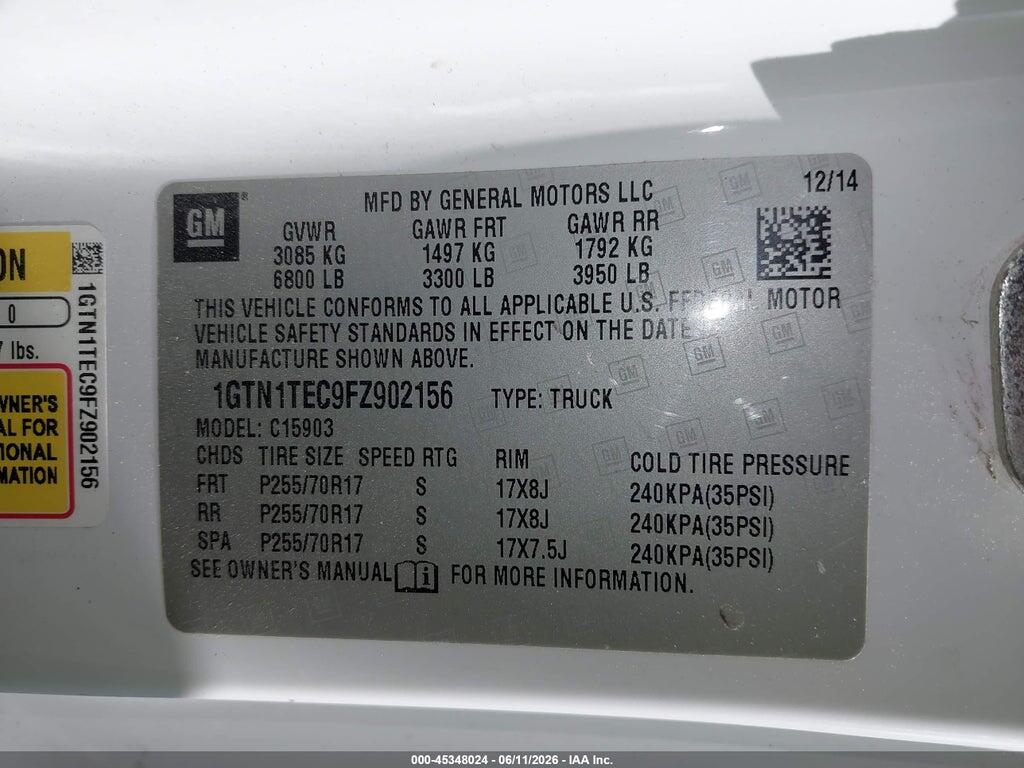 1GTN1TEC9FZ902156 2015 GMC SIERRA 1500 photo no. 9