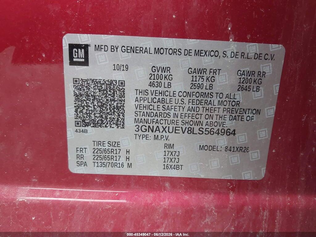3GNAXUEV8LS564964 2020 CHEVROLET EQUINOX photo no. 9