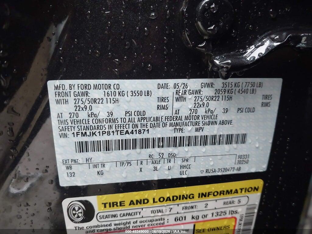 1FMJK1P81TEA41871 2026 FORD EXPEDITION MAX photo no. 9