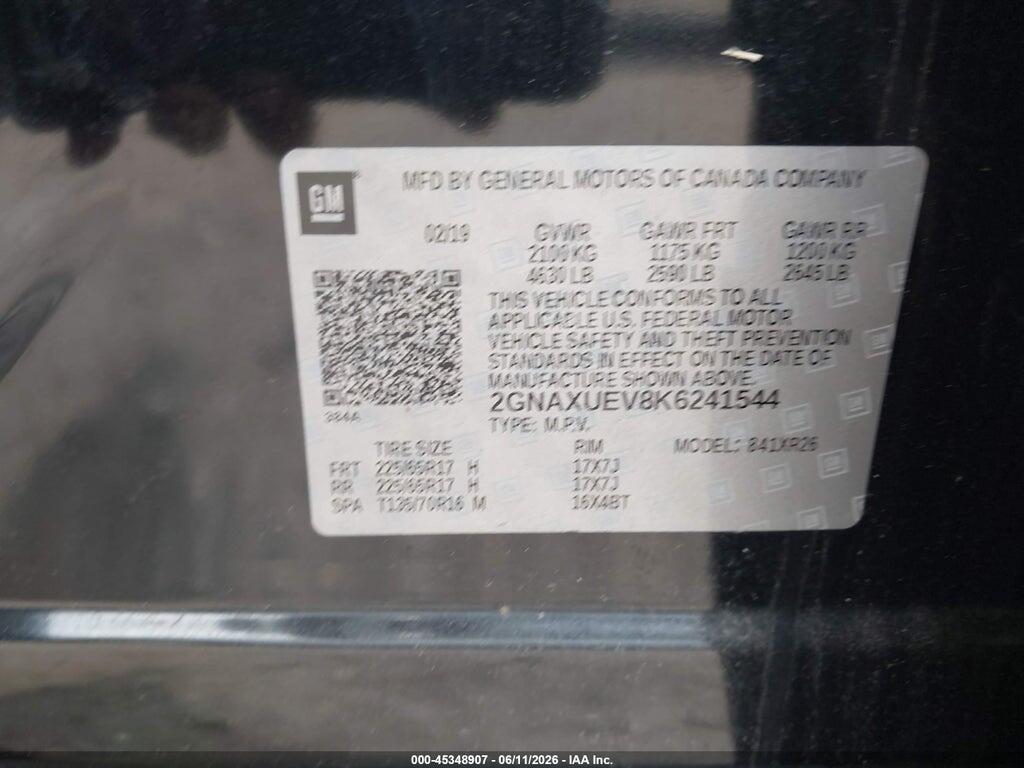 2GNAXUEV8K6241544 2019 CHEVROLET EQUINOX photo no. 9