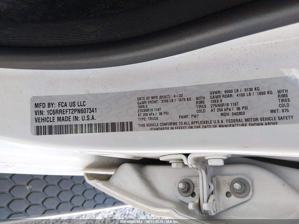 1C6RREFT2PN607341 2023 RAM 1500 photo no. 9