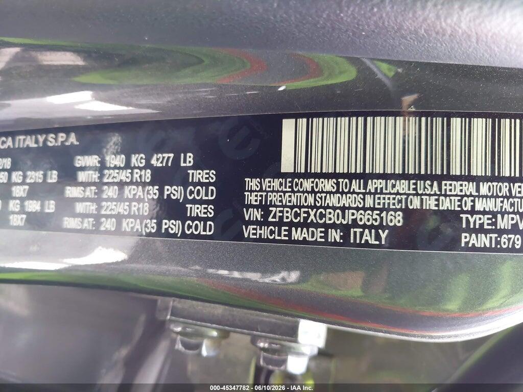 ZFBCFXCB0JP665168 2018 FIAT 500X photo no. 9