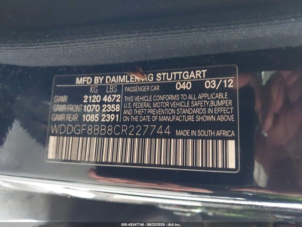 WDDGF8BB8CR227744 2012 MERCEDES-BENZ C 300 photo no. 9