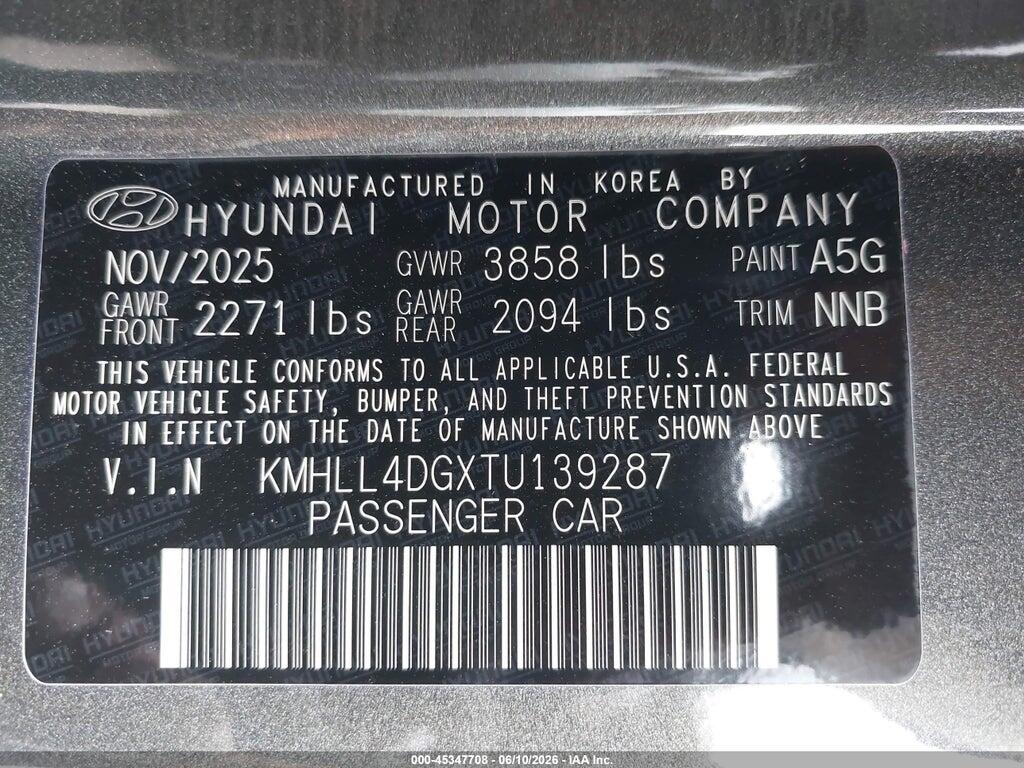 KMHLL4DGXTU139287 2026 HYUNDAI ELANTRA photo no. 9