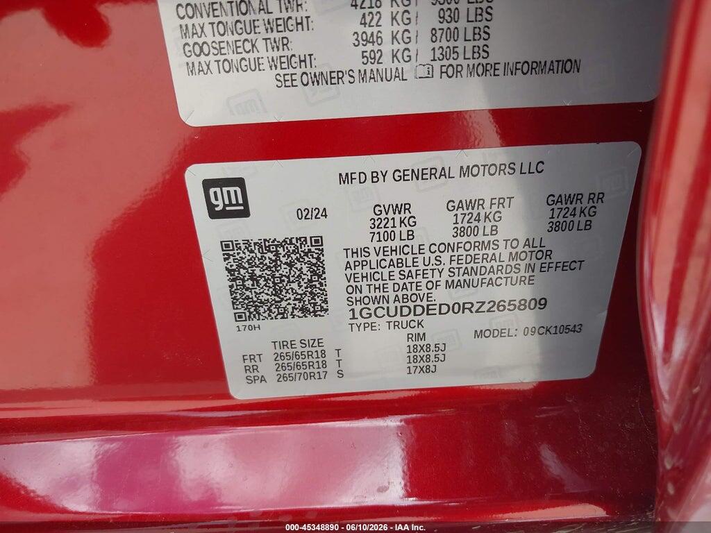 1GCUDDED0RZ265809 2024 CHEVROLET SILVERADO 1500 photo no. 9