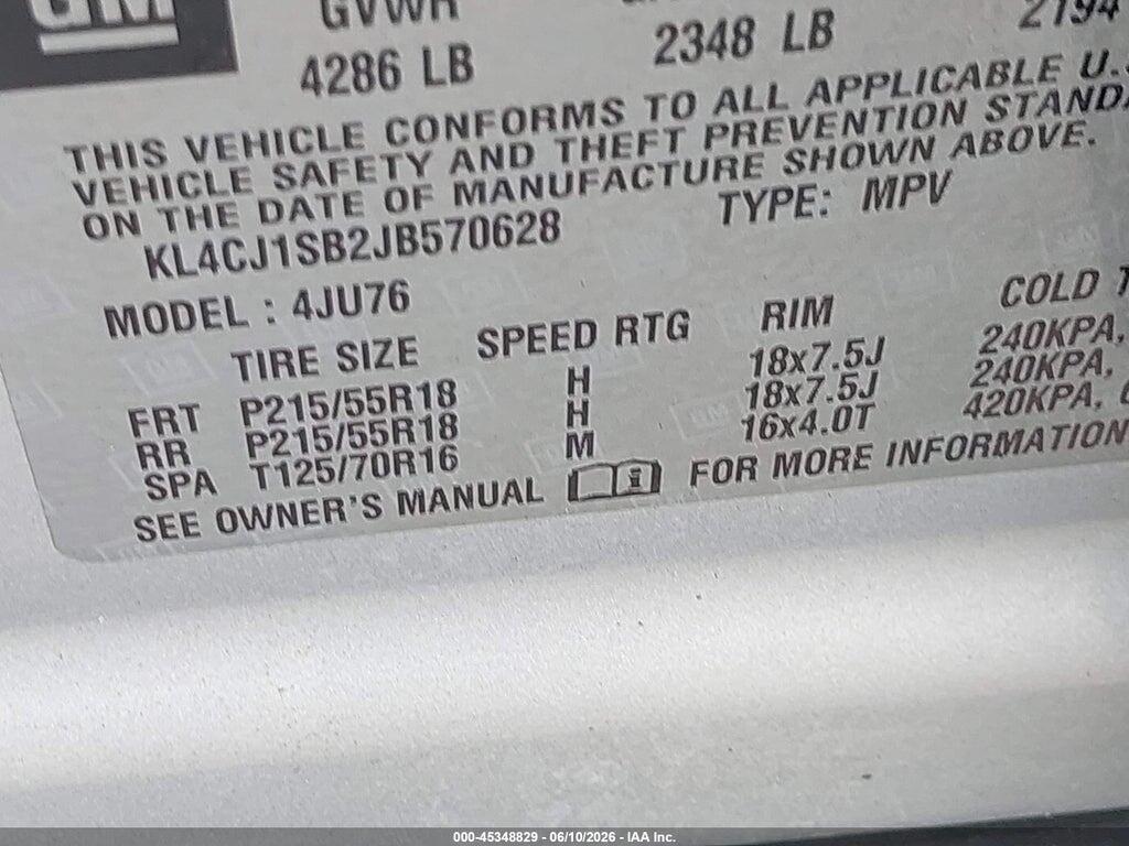 KL4CJ1SB2JB570628 2018 BUICK ENCORE photo no. 9