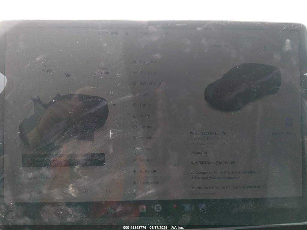 7SAYGDEE7NA010950 2022 TESLA MODEL Y photo no. 7