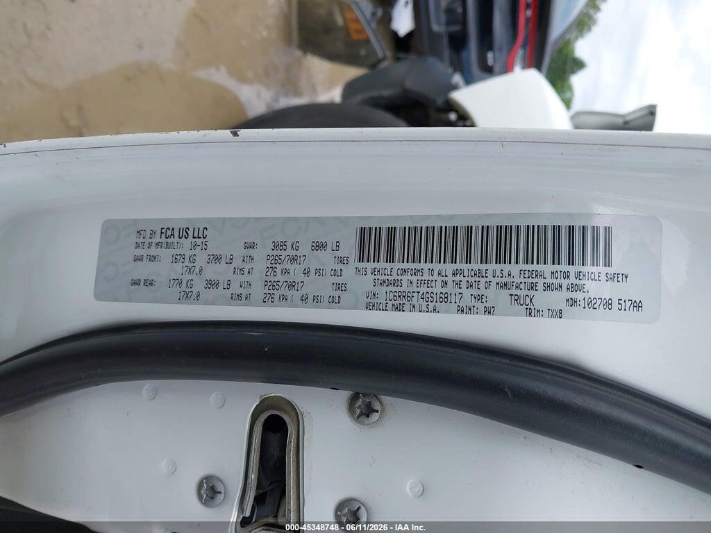 1C6RR6FT4GS168117 2016 RAM 1500 photo no. 9