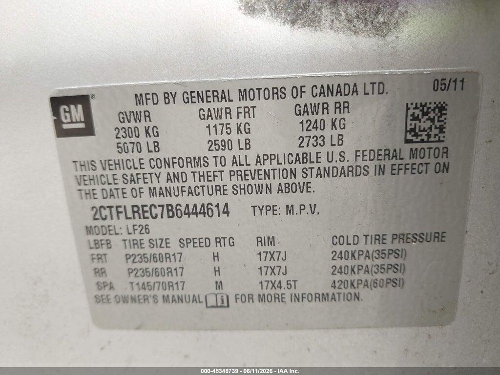 2CTFLREC7B6444614 2011 GMC TERRAIN photo no. 9