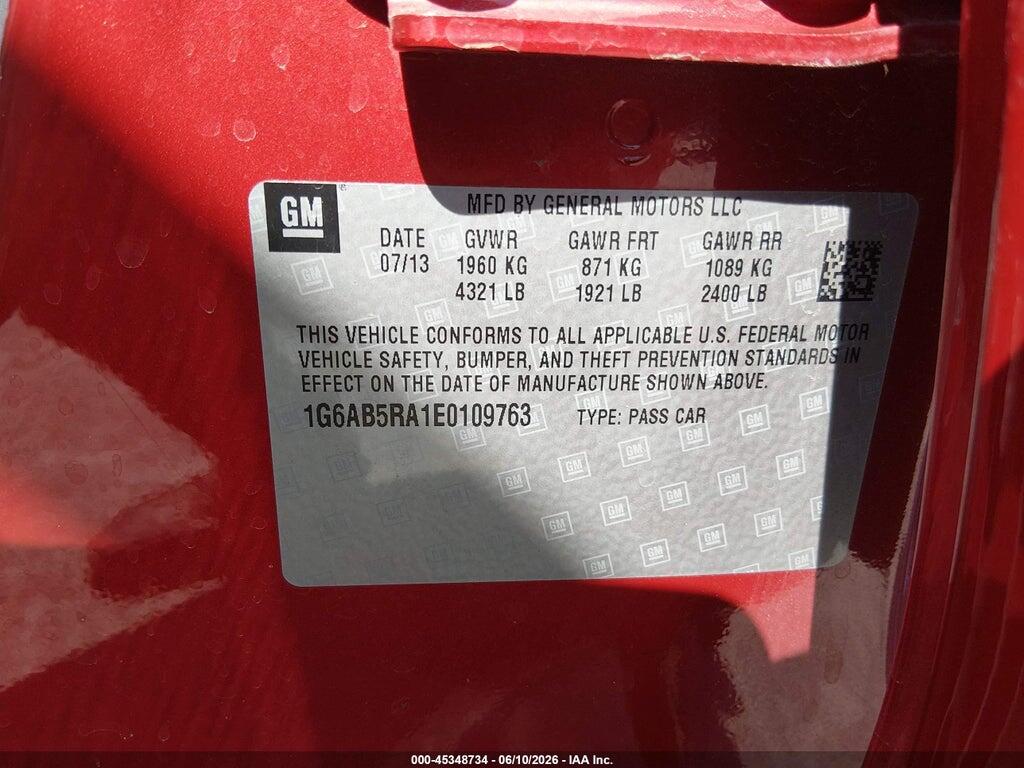 1G6AB5RA1E0109763 2014 CADILLAC ATS photo no. 9
