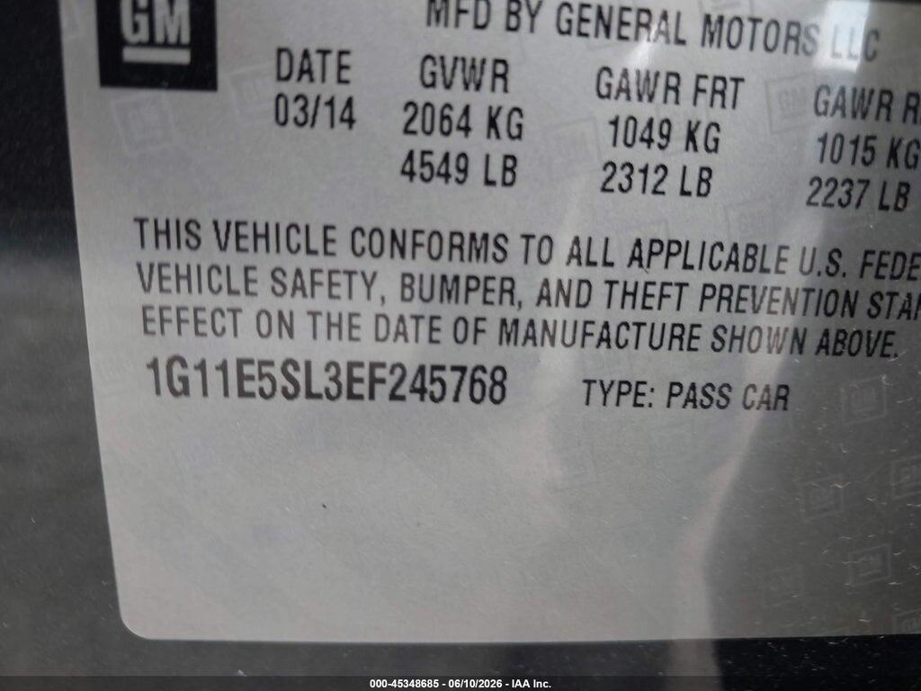1G11E5SL3EF245768 2014 CHEVROLET MALIBU photo no. 9