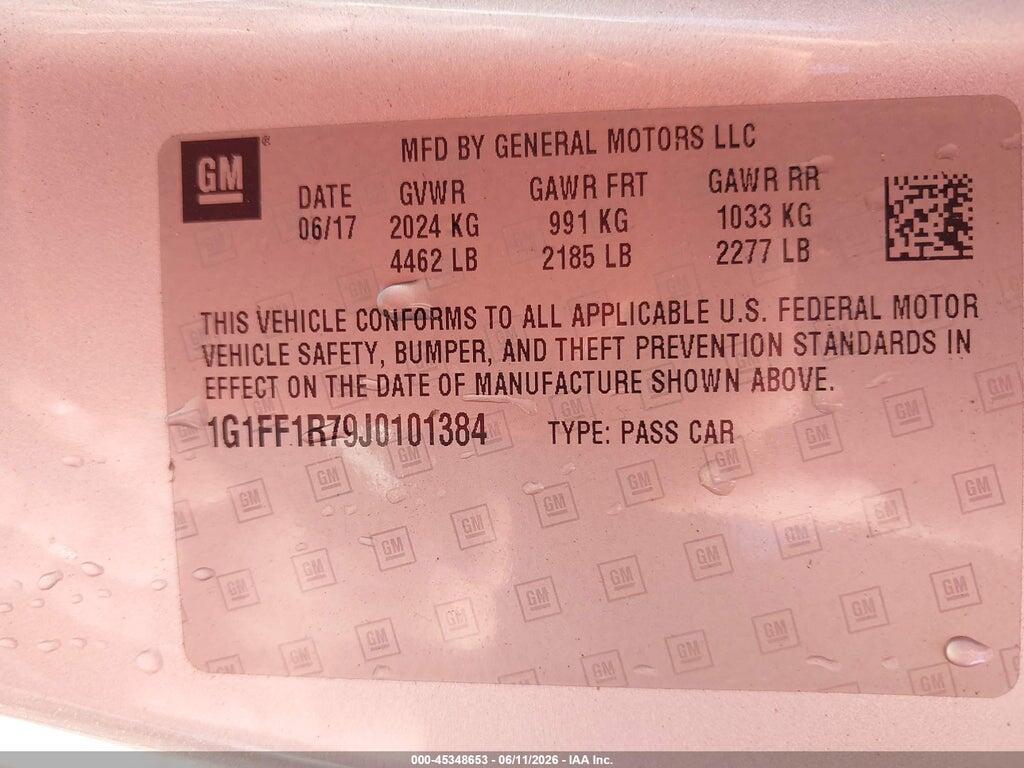 1G1FF1R79J0101384 2018 CHEVROLET CAMARO photo no. 9