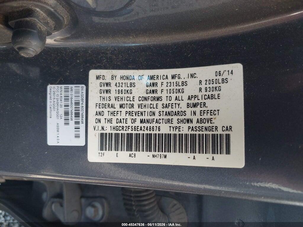 1HGCR2F56EA248676 2014 HONDA ACCORD photo no. 9