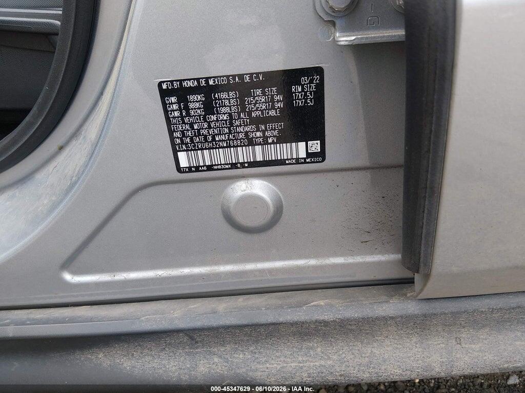3CZRU6H32NM768820 2022 HONDA HR-V photo no. 9