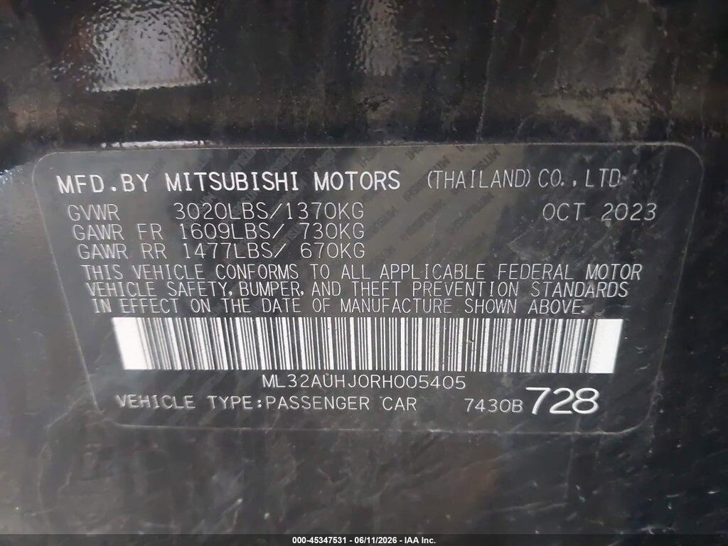 ML32AUHJ0RH005405 2024 MITSUBISHI MIRAGE photo no. 9