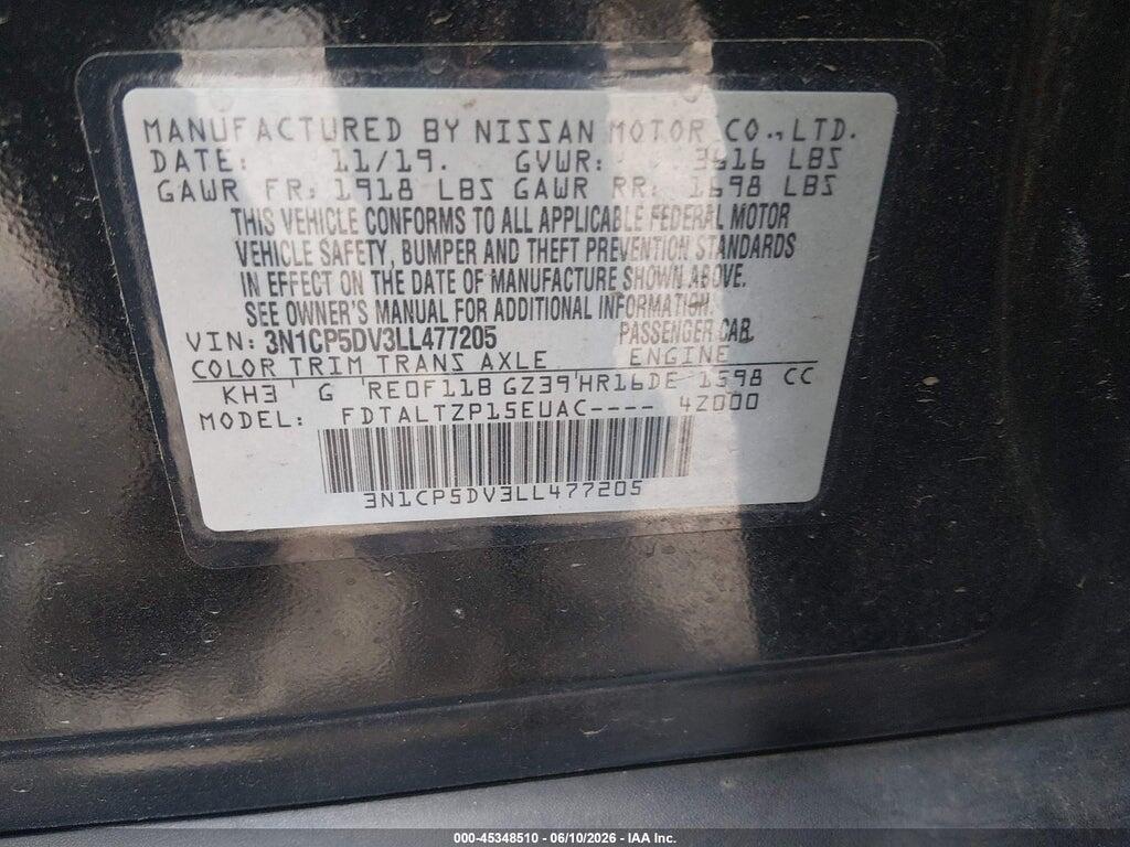 3N1CP5DV3LL477205 2020 NISSAN KICKS photo no. 9