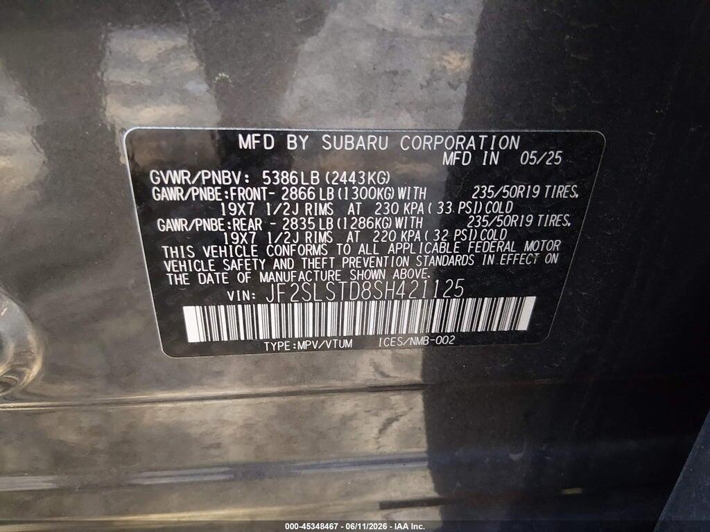 JF2SLSTD8SH421125 2025 SUBARU FORESTER photo no. 9