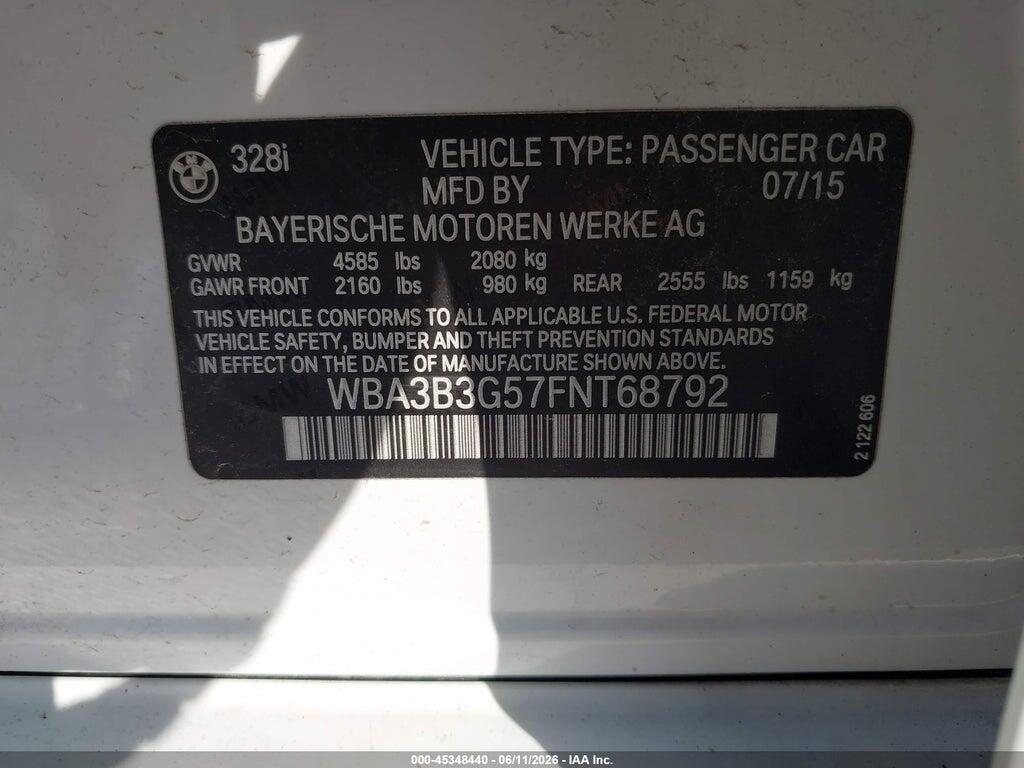 WBA3B3G57FNT68792 2015 BMW 328I photo no. 9