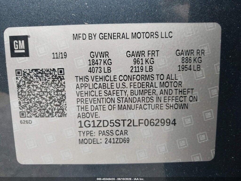 1G1ZD5ST2LF062994 2020 CHEVROLET MALIBU photo no. 9