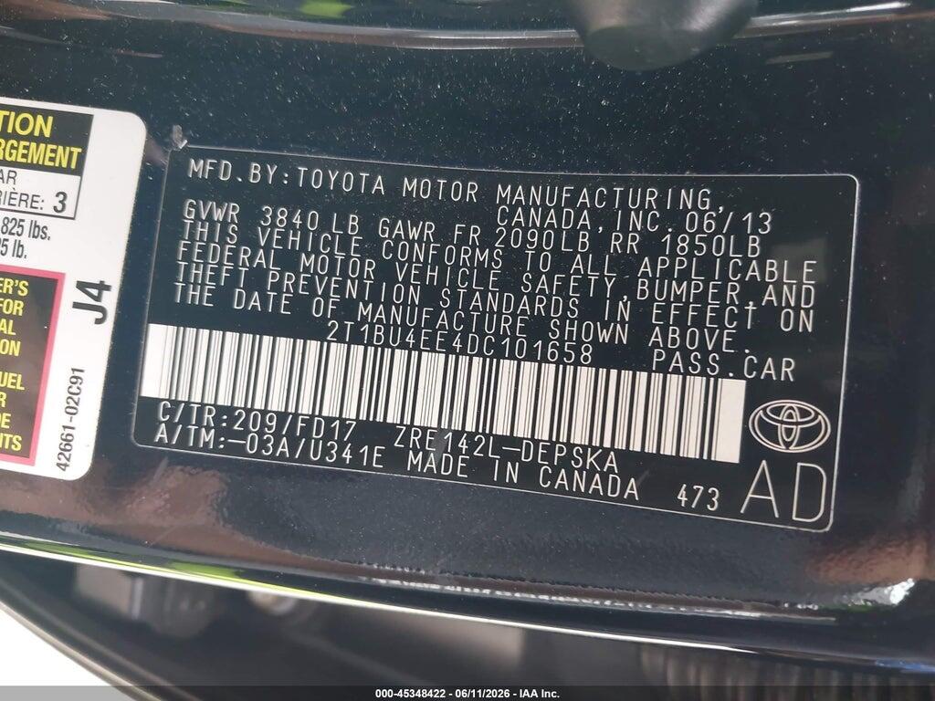 2T1BU4EE4DC101658 2013 TOYOTA COROLLA photo no. 9