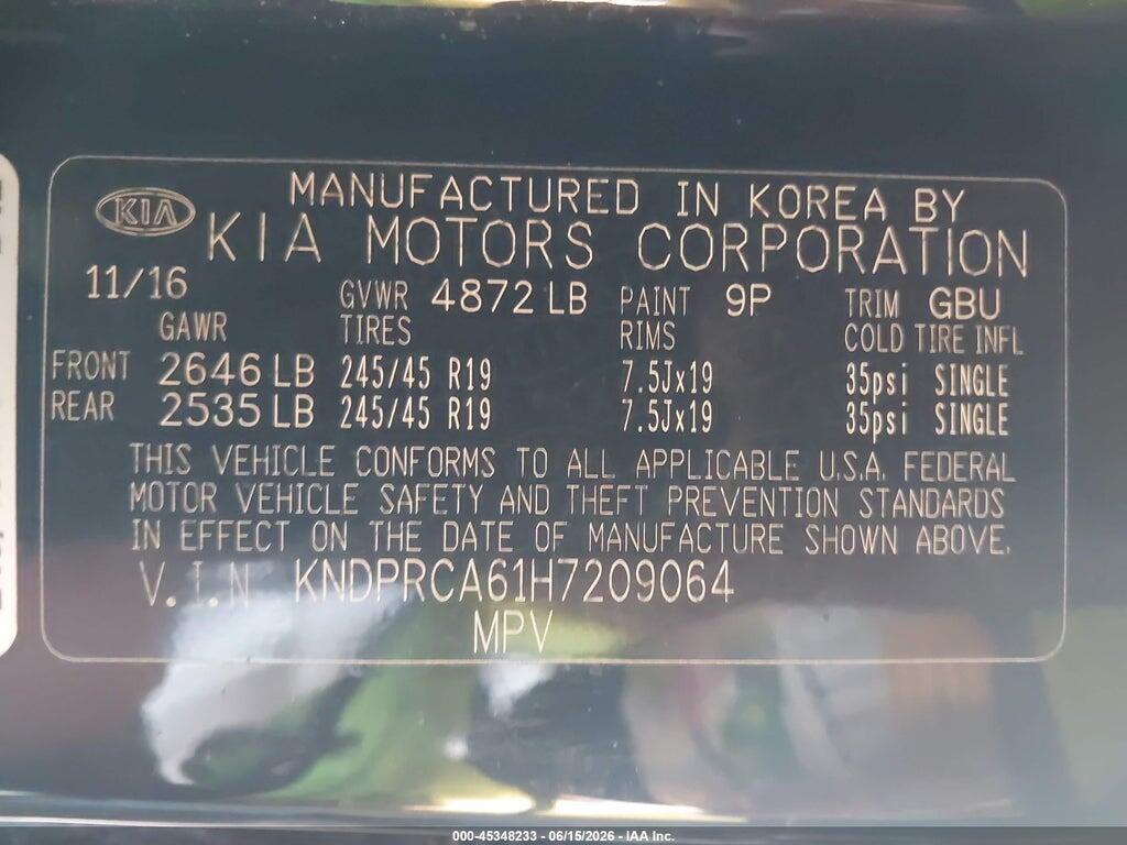 KNDPRCA61H7209064 2017 KIA SPORTAGE photo no. 9