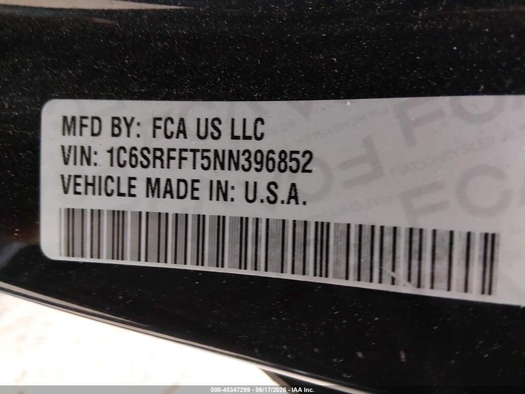 1C6SRFFT5NN396852 2022 RAM 1500 photo no. 9