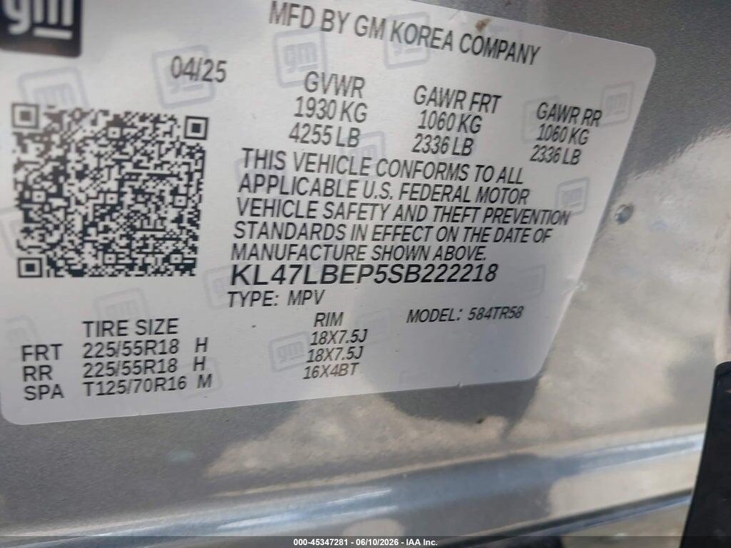 KL47LBEP5SB222218 2025 BUICK ENVISTA photo no. 9