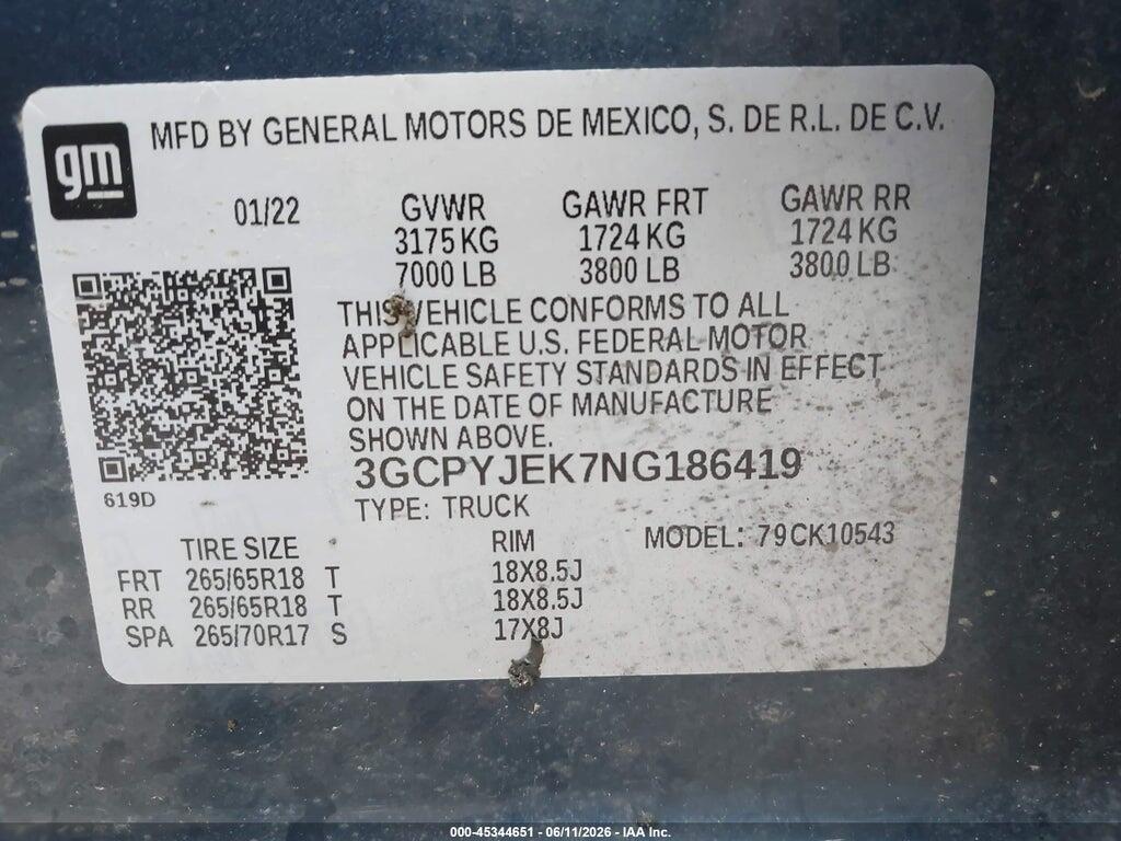 3GCPYJEK7NG186419 2022 CHEVROLET SILVERADO 1500 LTD photo no. 9