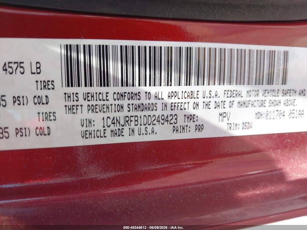 1C4NJRFB1DD249423 2013 JEEP PATRIOT photo no. 9