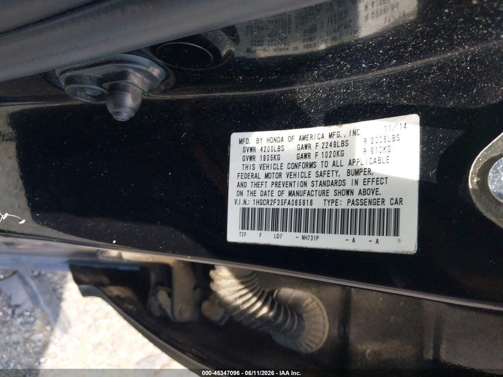 1HGCR2F35FA065916 2015 HONDA ACCORD photo no. 9